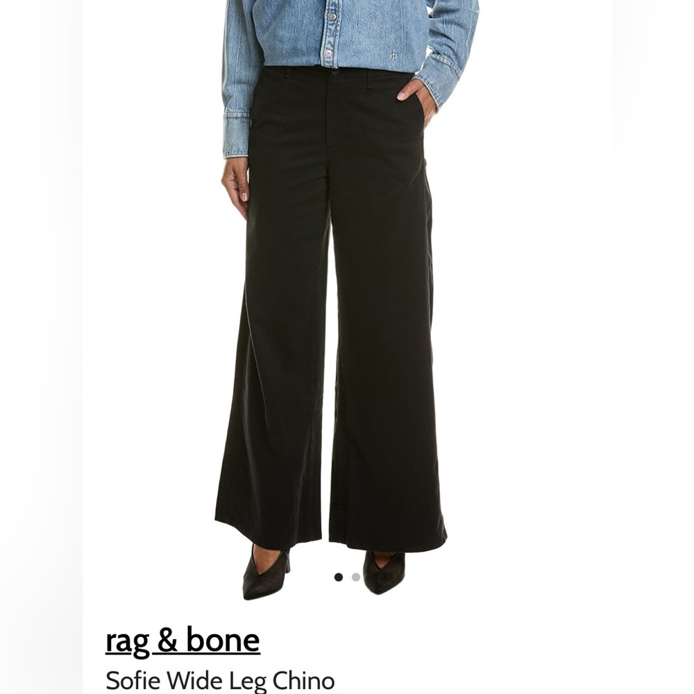 Size 16 rag & bone Sofie Wide-Leg Chino Navy Blue NWT $275